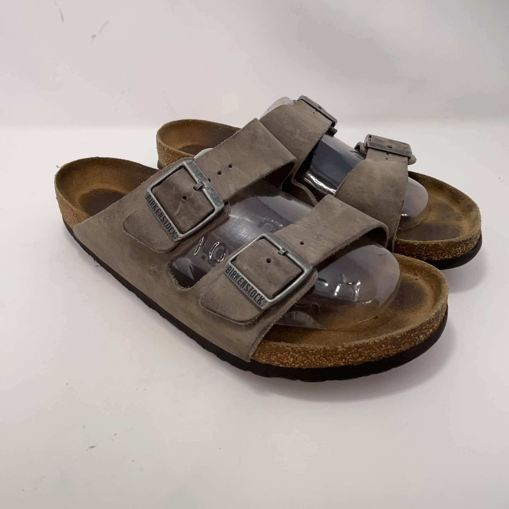Birkenstock Arizona Oiled Leather Sandals Stone Taupe Mens 42 L11 M9 Birks